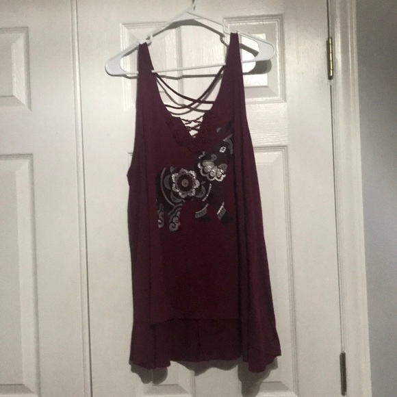 Wound Up Tops - Burgundy tank top